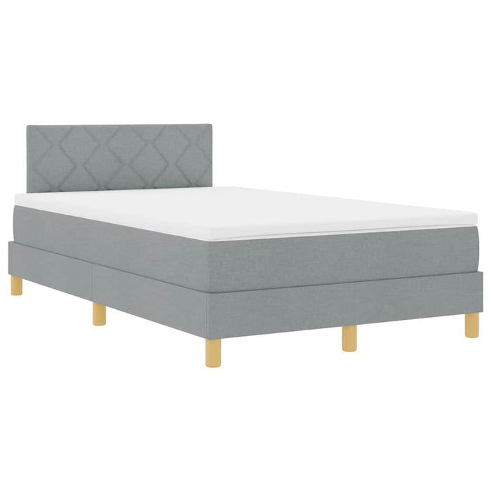 Pat cu arc LED cu benzi LED Gri deschis 120 x 190 cm țesătură WALTI