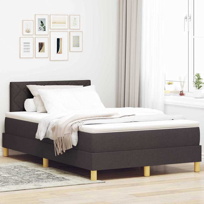 Pat cu arcuri cu saltea Maro închis 120 x 190 cm țesătură - WALTI WALTI
