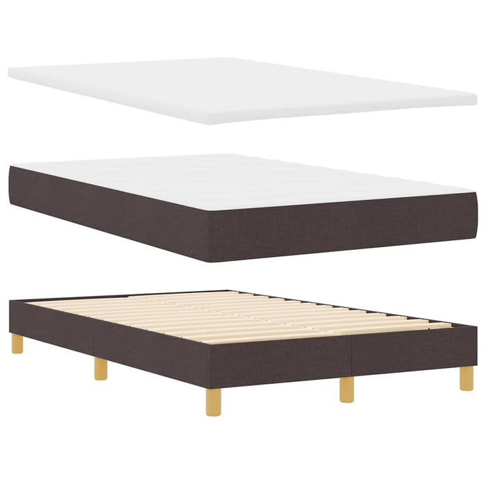 Pat cu arcuri cu saltea Maro închis 120 x 190 cm țesătură - WALTI WALTI