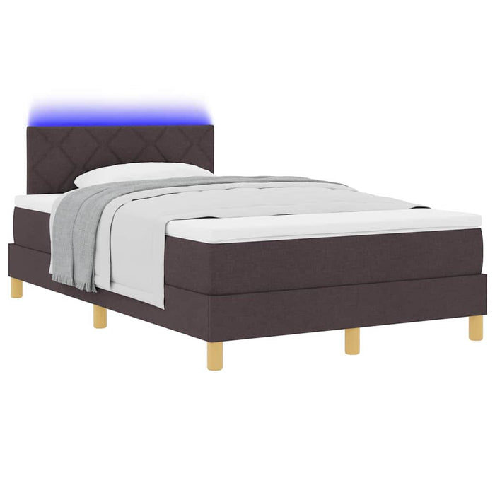 Pat cu arcuri cu saltea Maro închis 120 x 190 cm țesătură - WALTI WALTI