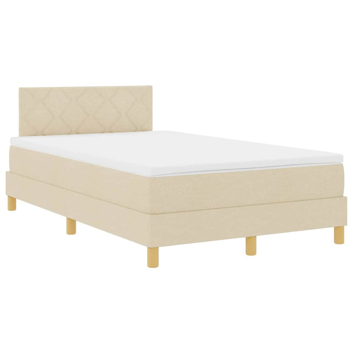 Pat cu arc LED cu pernă cu benzi LED Crem 120 x 190 cm țesătură - WALTI WALTI