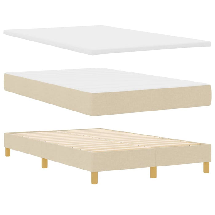 Pat cu arc LED cu pernă cu benzi LED Crem 120 x 190 cm țesătură - WALTI WALTI
