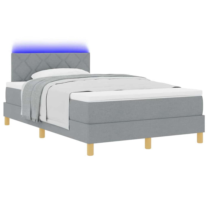Pat cu arc LED cu pernă Gri deschis 120 x 200 cm țesătură WALTI