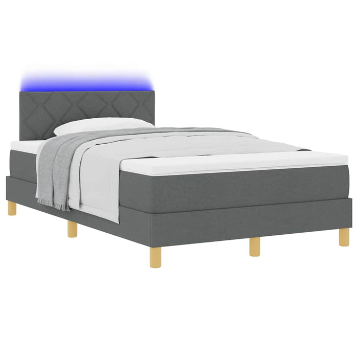 Pat cu arcuri cu saltea Gri închis 120 x 200 cm țesătură - WALTI WALTI