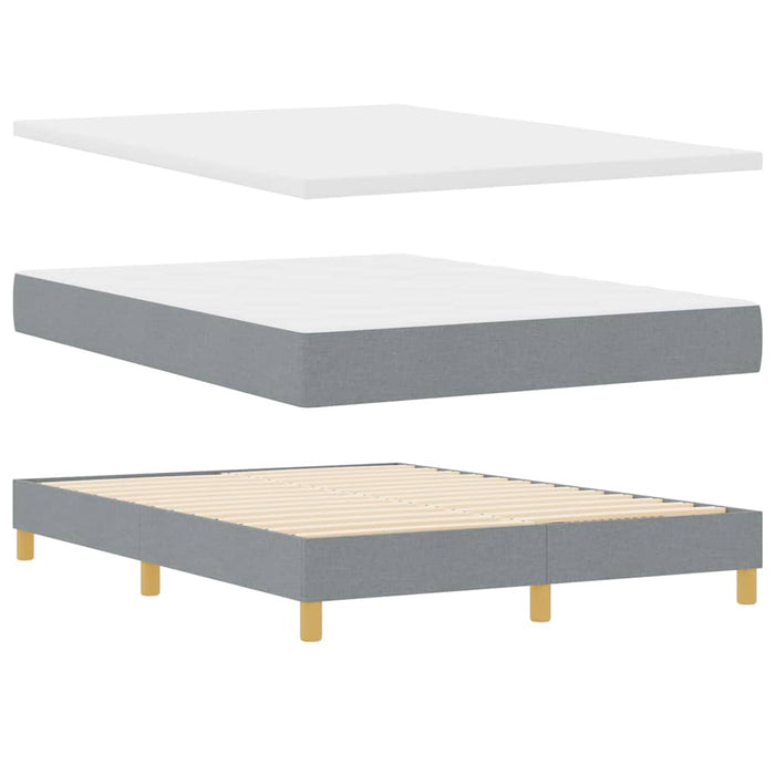 Pat cu arc LED cu benzi LED Gri deschis 140 x 190 cm țesătură WALTI