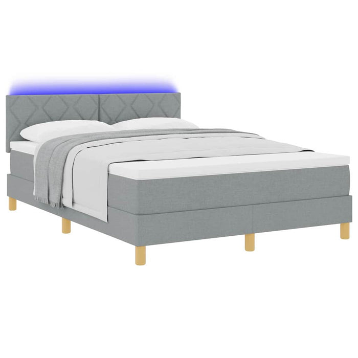 Pat cu arc LED cu benzi LED Gri deschis 140 x 190 cm țesătură WALTI