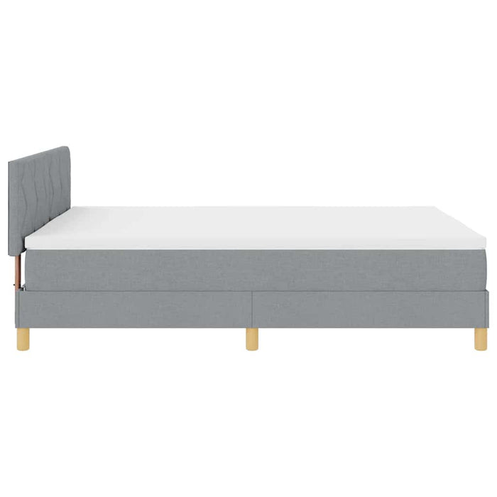 Pat cu arc LED cu benzi LED Gri deschis 140 x 190 cm țesătură WALTI