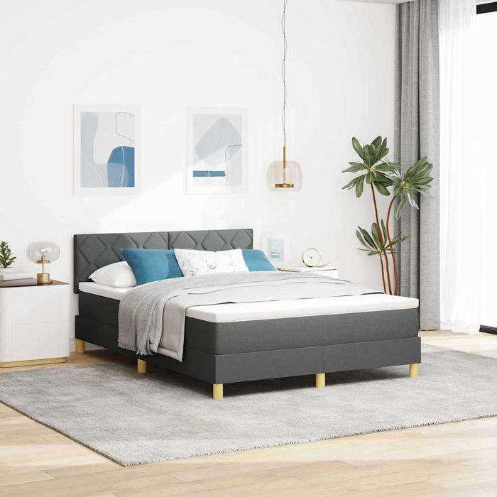 Pat cu arc LED cu benzi LED Gri închis 140 x 190 cm țesătură WALTI