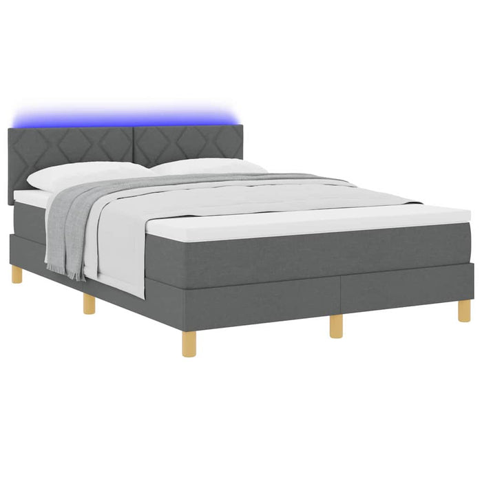 Pat cu arc LED cu benzi LED Gri închis 140 x 190 cm țesătură WALTI