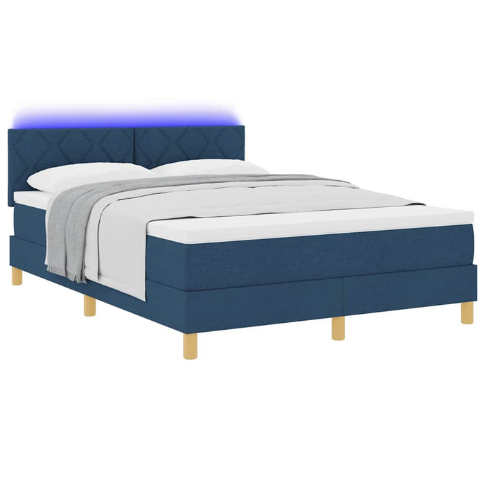 Pat cu arc LED cu pernă albastru 160 x 200 cm țesătură - WALTI WALTI