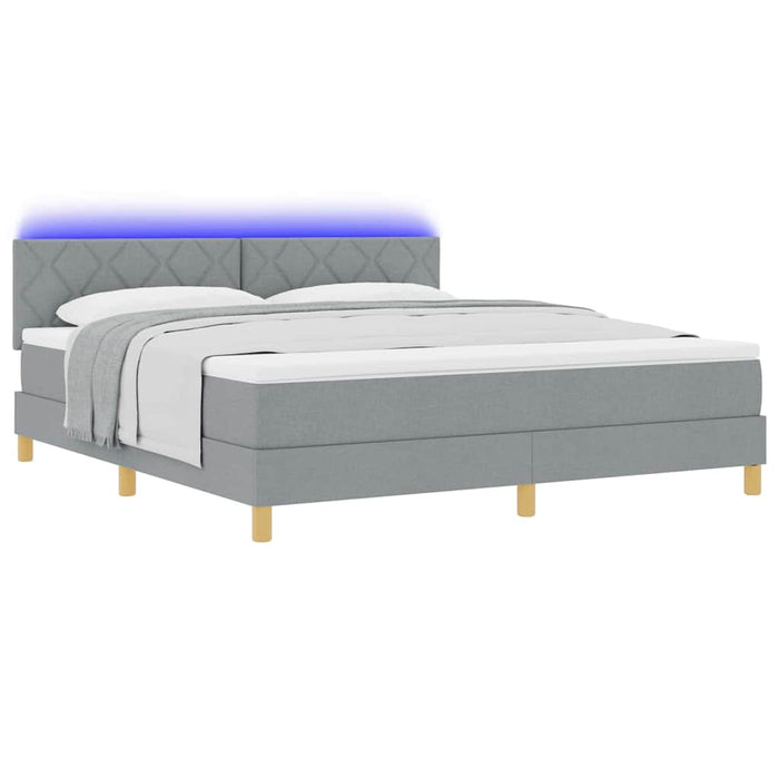 Pat cu arc LED cu benzi LED Gri deschis 180 x 200 cm țesătură - WALTI WALTI
