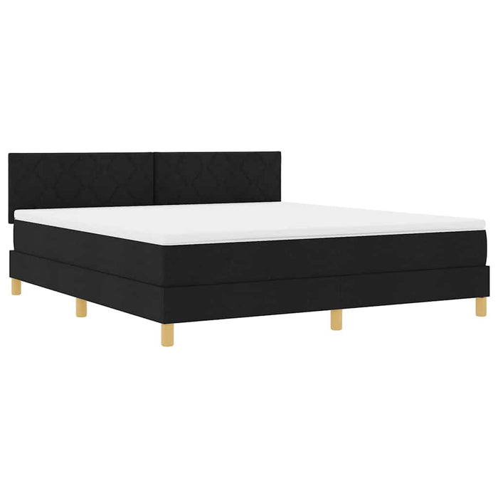 Pat cu arc LED cu benzi LED Negru 180 x 200 cm țesătură WALTI