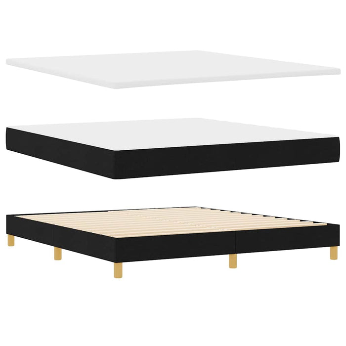 Pat cu arc LED cu benzi LED Negru 180 x 200 cm țesătură WALTI