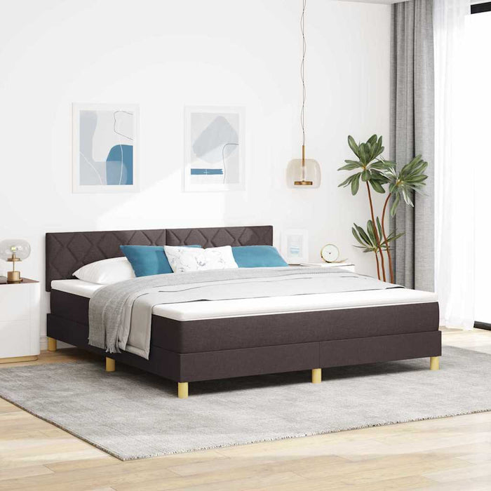 Pat cu arc LED cu benzi LED Maro închis 180 x 200 cm țesătură WALTI