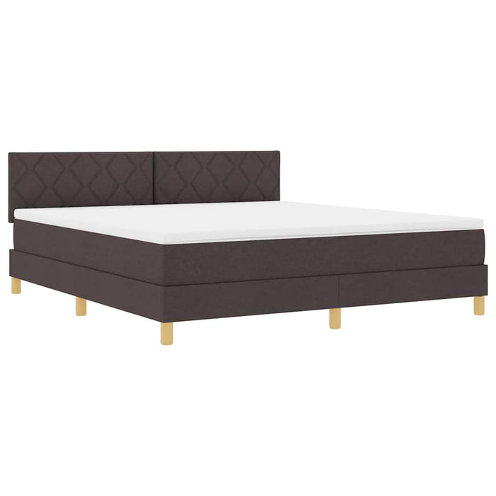 Pat cu arc LED cu benzi LED Maro închis 180 x 200 cm țesătură WALTI