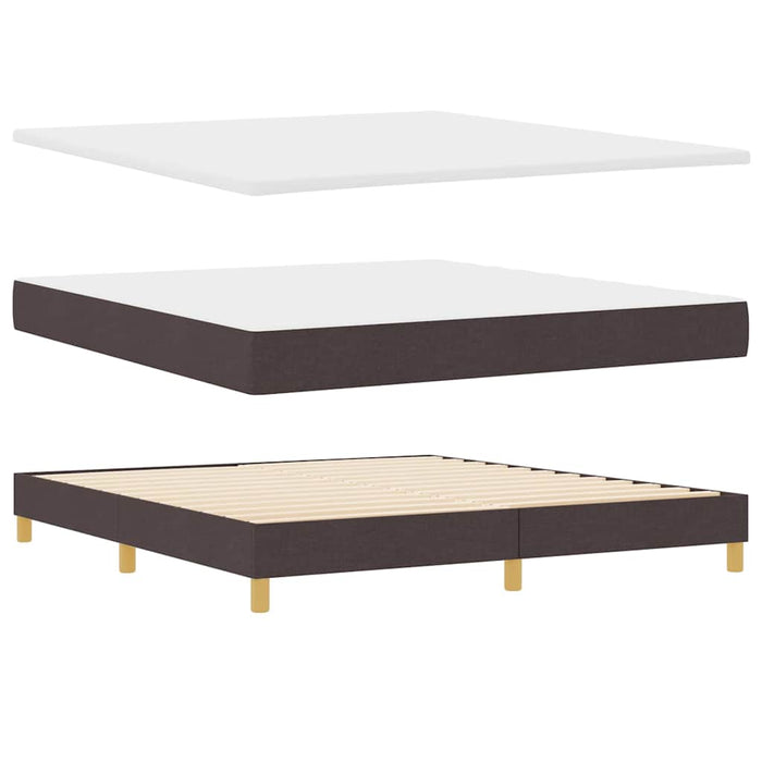 Pat cu arc LED cu benzi LED Maro închis 180 x 200 cm țesătură WALTI