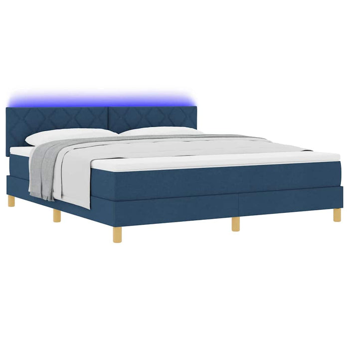 Pat cu arc LED cu benzi LED albastru 180 x 200 cm țesătură WALTI