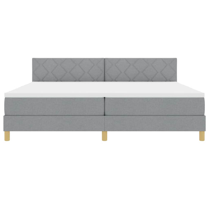 Pat cu arc LED cu saltea Gri deschis 200 x 200 cm țesătură - WALTI WALTI