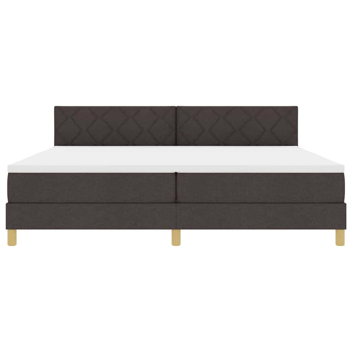 Pat cu arc LED cu saltea Maro închis 200 x 200 cm țesătură - WALTI WALTI
