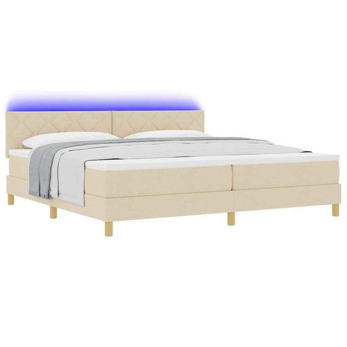 Pat cu arc LED cu saltea cu led Crem 200 x 200 cm țesătură - WALTI WALTI