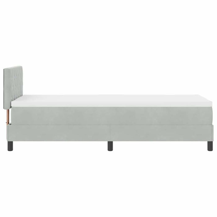 Pat cu arc LED cu saltea cu led Gri deschis 80 x 200 cm Catifea - WALTI WALTI