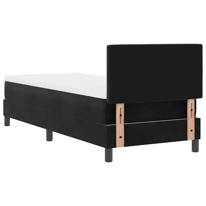 Pat cu arcuri cu saltea cu headboard Negru 80 x 200 cm Catifea - WALTI WALTI