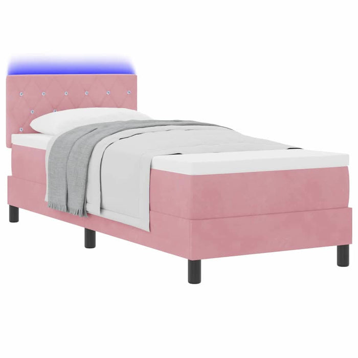Pat cu arc LED cu saltea cu led Roz 80 x 200 cm Catifea - WALTI WALTI