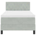 Pat cu arcuri cu headboard Gri deschis 90 x 190 cm Catifea - WALTI WALTI
