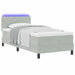 Pat cu arcuri cu headboard Gri deschis 90 x 190 cm Catifea - WALTI WALTI