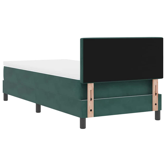 Pat cu arcuri cu headboard Verde închis 90 x 190 cm Catifea - WALTI WALTI