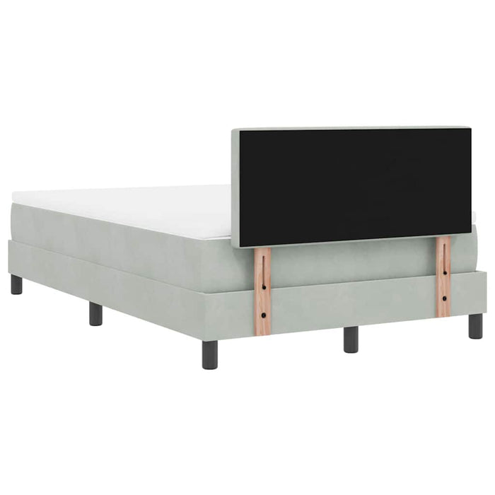 Pat cu arcuri cu headboard Gri deschis 120 x 190 cm Catifea - WALTI WALTI