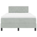 Pat cu arcuri cu headboard Gri deschis 120 x 190 cm Catifea - WALTI WALTI
