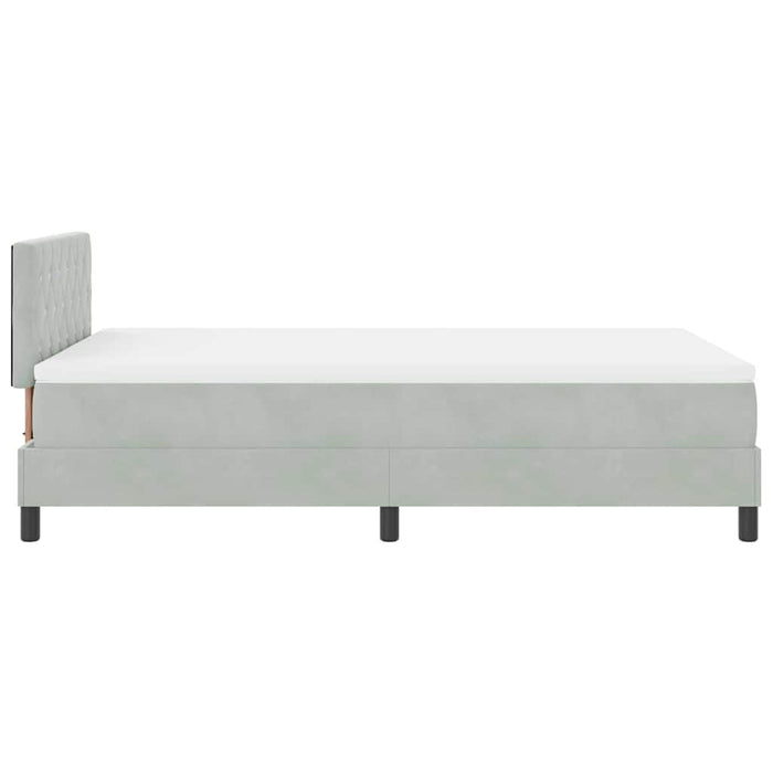 Pat cu arcuri cu headboard Gri deschis 120 x 190 cm Catifea - WALTI WALTI