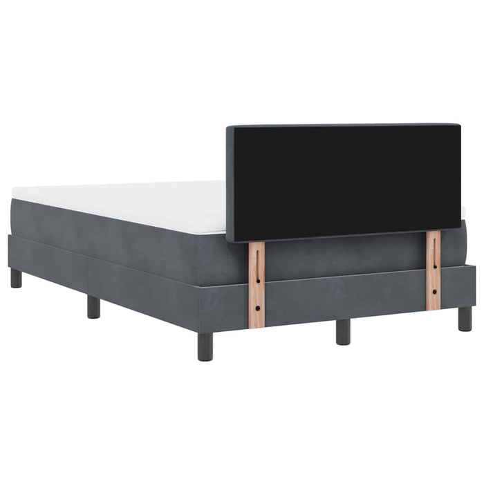 Pat cu arcuri cu headboard Gri închis 120 x 190 cm Catifea - WALTI WALTI