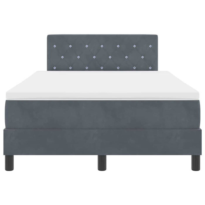 Pat cu arcuri cu headboard Gri închis 120 x 190 cm Catifea - WALTI WALTI