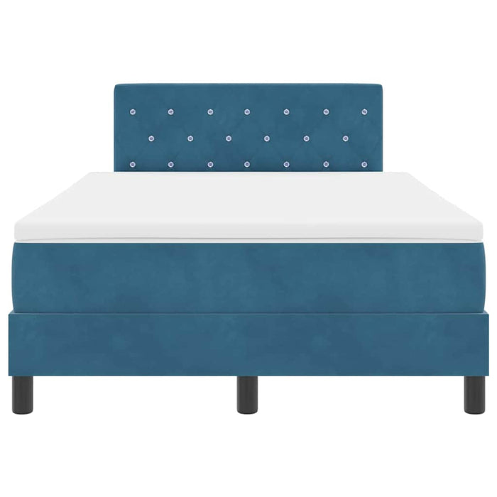 Pat cu arcuri cu headboard Albastru închis 120 x 190 cm Catifea - WALTI WALTI