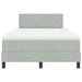 Pat cu arcuri cu headboard Gri deschis 120 x 200 cm Catifea - WALTI WALTI