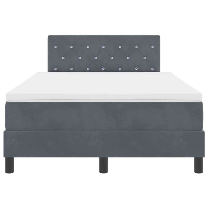 Pat cu arcuri cu headboard Gri închis 120 x 200 cm Catifea - WALTI WALTI