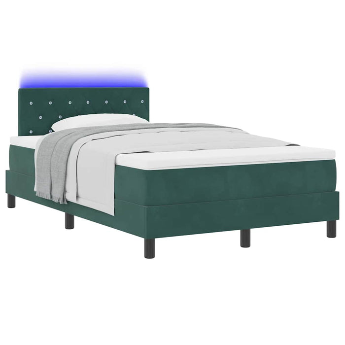 Pat cu arcuri cu headboard Verde închis 120 x 200 cm Catifea - WALTI WALTI