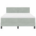 Pat cu arcuri cu headboard Gri deschis 140 x 190 cm Catifea - WALTI WALTI