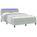 Pat cu arcuri cu headboard Gri deschis 140 x 200 cm Catifea - WALTI WALTI
