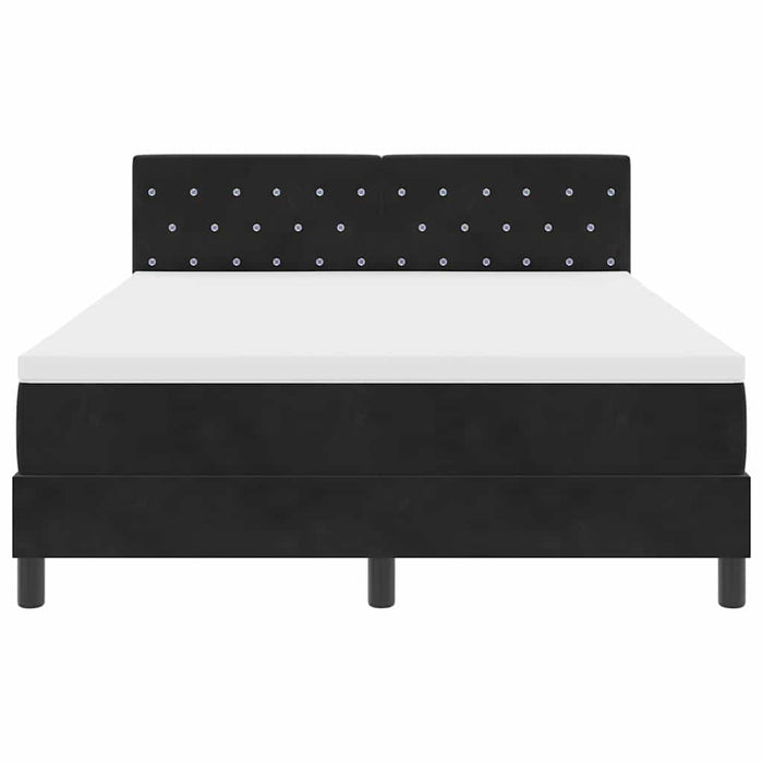 Pat cu arc LED cu saltea cu led Negru 140 x 200 cm Catifea WALTI