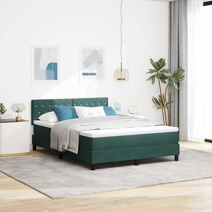Pat cu arc LED cu saltea Verde închis 160 x 200 cm Catifea WALTI