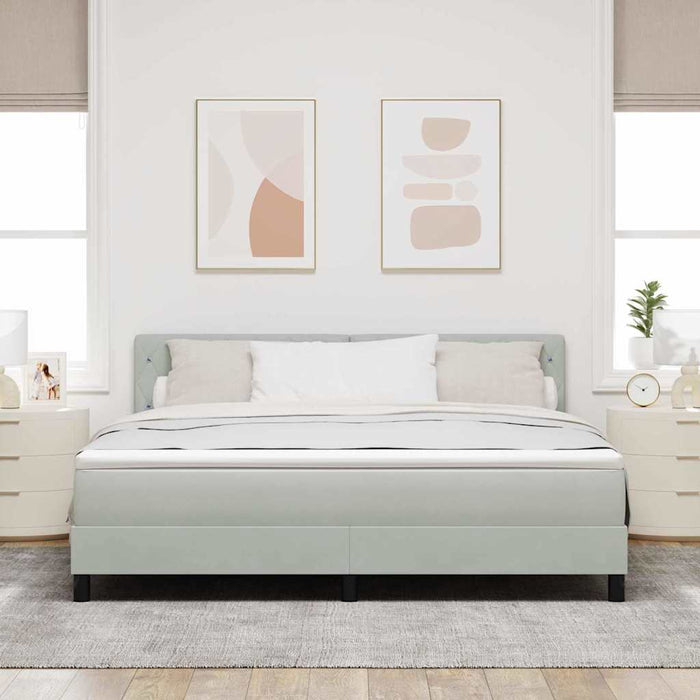 Pat cu arc LED cu saltea Gri deschis 180 x 200 cm Catifea - WALTI WALTI