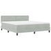 Pat cu arc LED cu saltea Gri deschis 180 x 200 cm Catifea - WALTI WALTI
