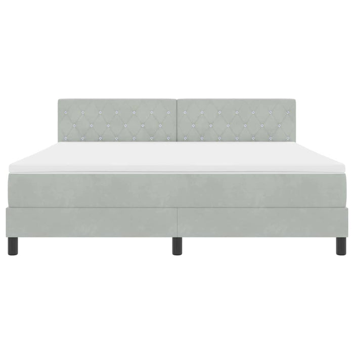Pat cu arc LED cu saltea Gri deschis 180 x 200 cm Catifea - WALTI WALTI