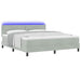 Pat cu arc LED cu saltea Gri deschis 180 x 200 cm Catifea - WALTI WALTI