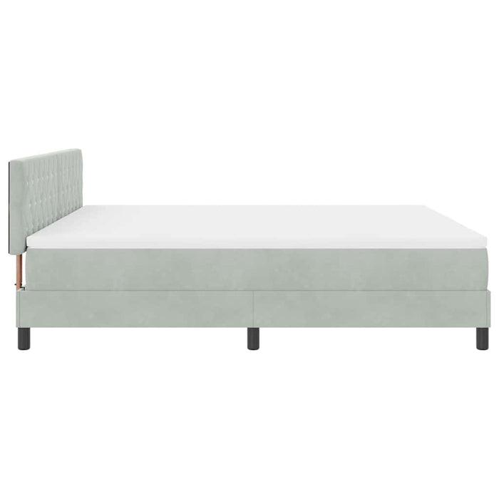 Pat cu arc LED cu saltea Gri deschis 180 x 200 cm Catifea - WALTI WALTI
