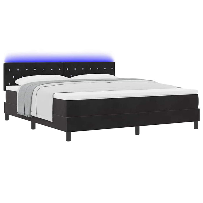 Pat cu arc LED cu saltea cu led Negru 180 x 200 cm Catifea - WALTI WALTI