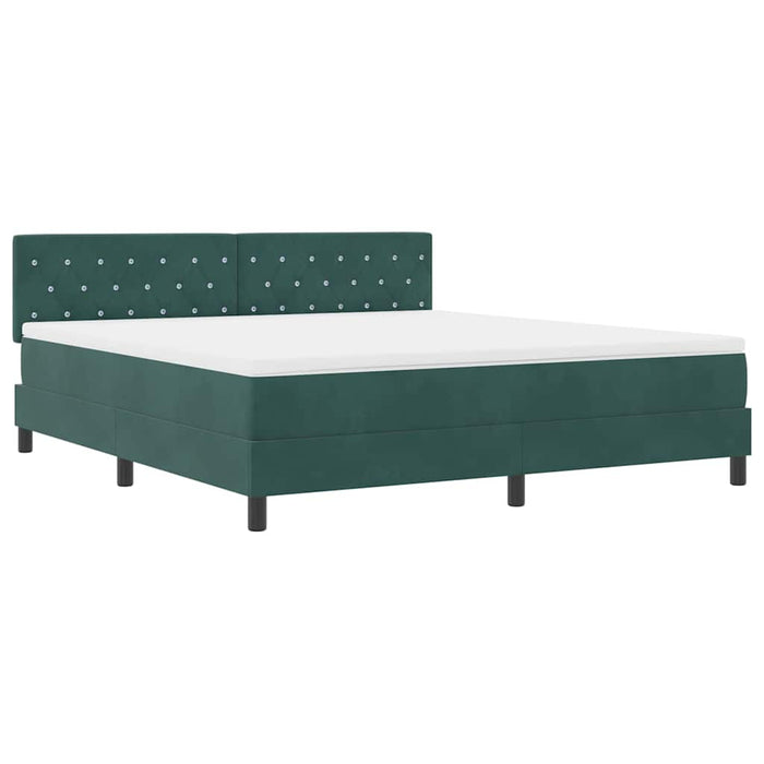 Pat cu arc LED cu saltea Verde închis 180 x 200 cm Catifea - WALTI WALTI